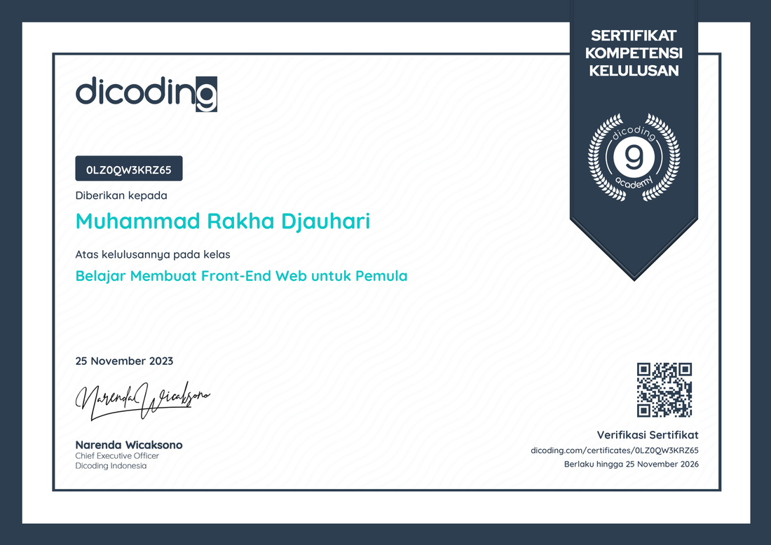 dicoding front end certificaton